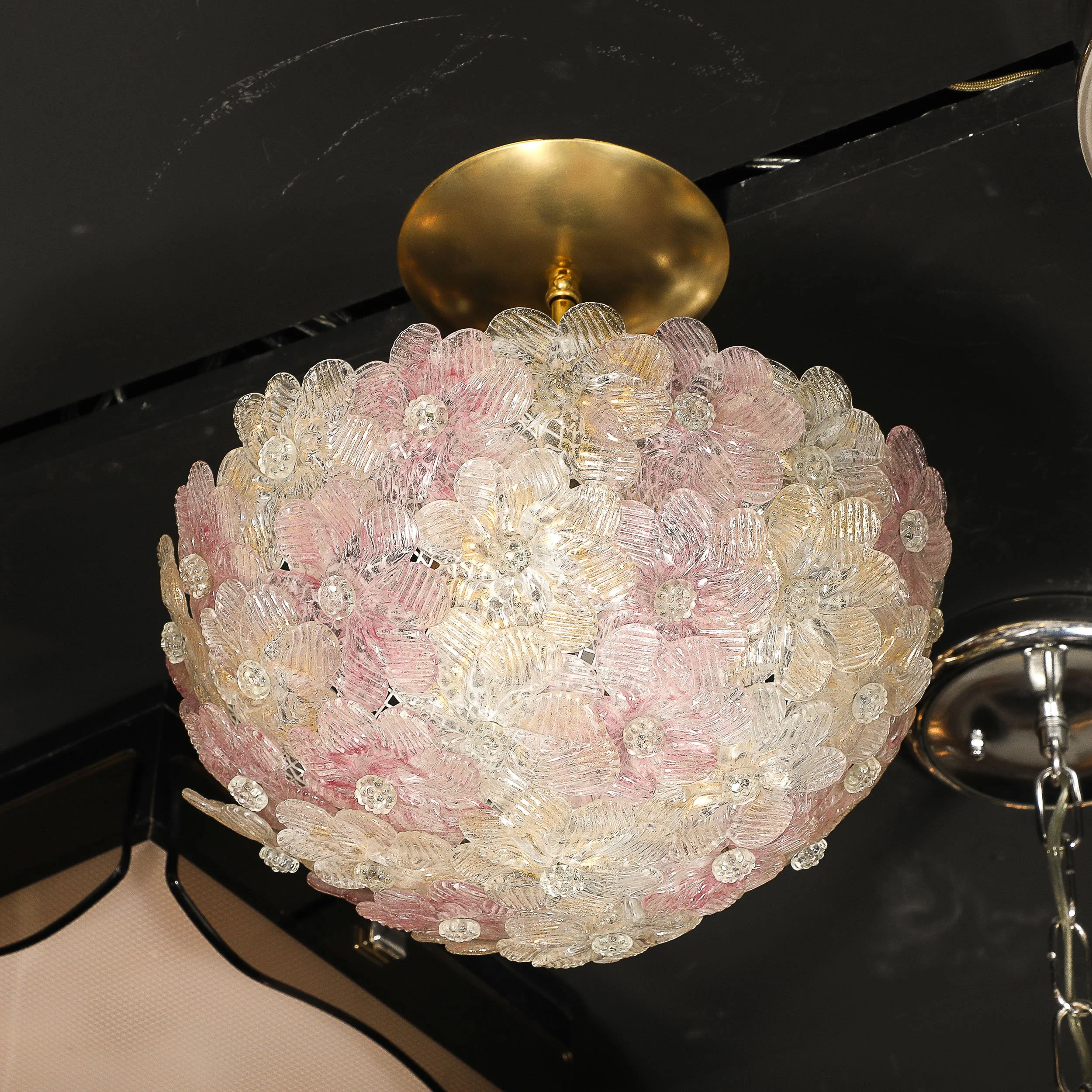 Mid-Century Hand-Blown Murano Glass Six Arm Chandelier by Barovier